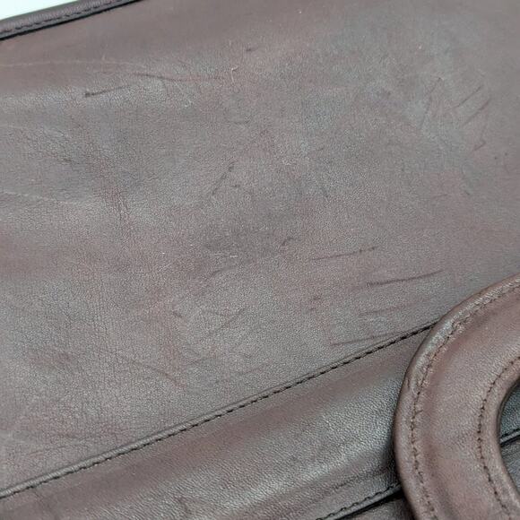 Coach Vintage Embassy Briefcase Mahogany Brown Leather Zip Close Made in USA - Picture 11 of 12